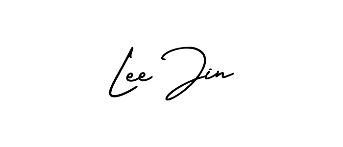 Lee Jin stylish signature style. Best Handwritten Sign (AmerikaSignatureDemo-Regular) for my name. Handwritten Signature Collection Ideas for my name Lee Jin. Lee Jin signature style 3 images and pictures png