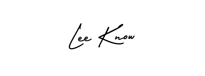 You should practise on your own different ways (AmerikaSignatureDemo-Regular) to write your name (Lee Know) in signature. don't let someone else do it for you. Lee Know signature style 3 images and pictures png