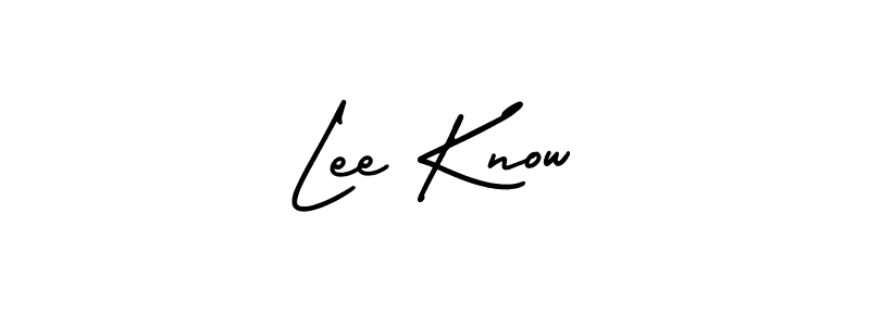 You should practise on your own different ways (AmerikaSignatureDemo-Regular) to write your name (Lee Know) in signature. don't let someone else do it for you. Lee Know signature style 3 images and pictures png