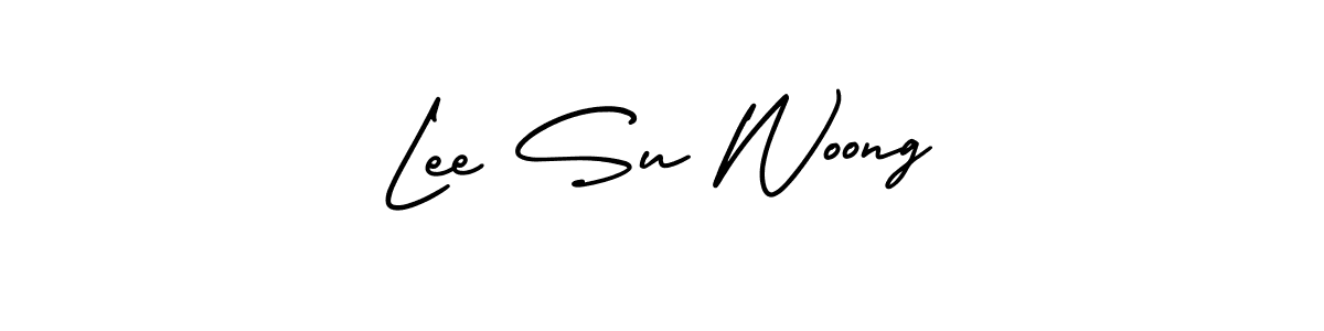The best way (AmerikaSignatureDemo-Regular) to make a short signature is to pick only two or three words in your name. The name Lee Su Woong include a total of six letters. For converting this name. Lee Su Woong signature style 3 images and pictures png