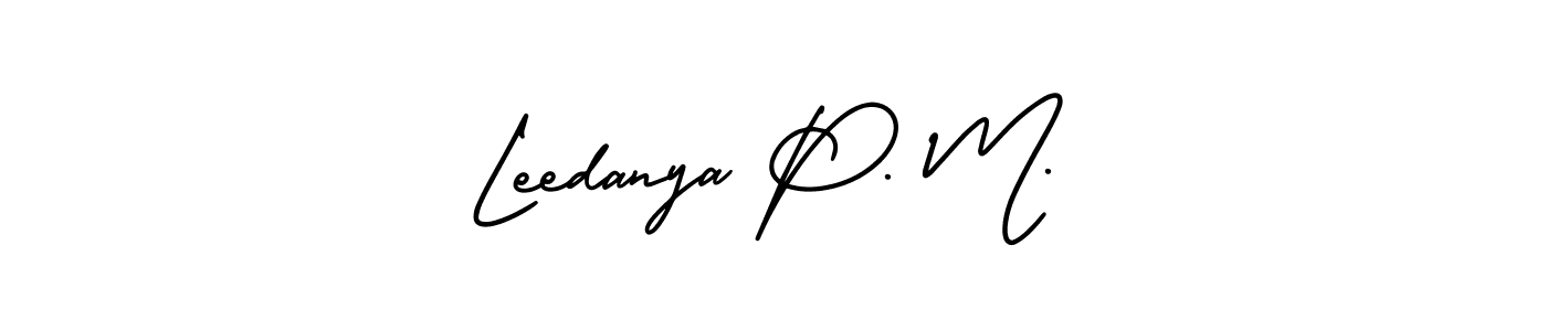 Create a beautiful signature design for name Leedanya P. M.. With this signature (AmerikaSignatureDemo-Regular) fonts, you can make a handwritten signature for free. Leedanya P. M. signature style 3 images and pictures png