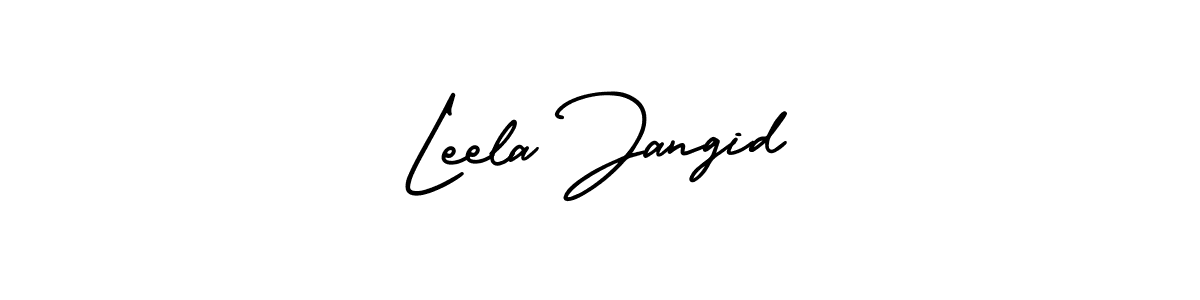 Leela Jangid stylish signature style. Best Handwritten Sign (AmerikaSignatureDemo-Regular) for my name. Handwritten Signature Collection Ideas for my name Leela Jangid. Leela Jangid signature style 3 images and pictures png