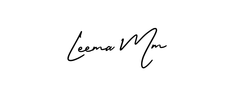 You should practise on your own different ways (AmerikaSignatureDemo-Regular) to write your name (Leema Mm) in signature. don't let someone else do it for you. Leema Mm signature style 3 images and pictures png