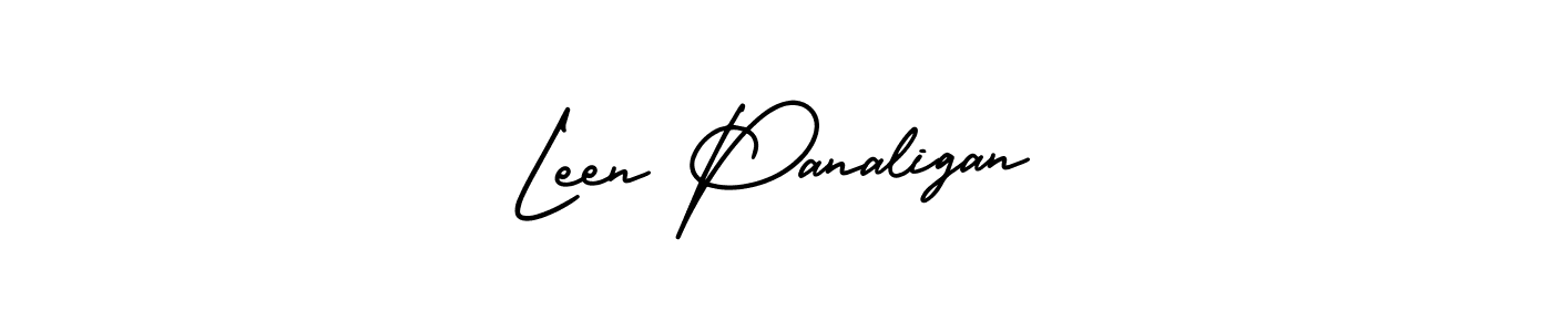Leen Panaligan stylish signature style. Best Handwritten Sign (AmerikaSignatureDemo-Regular) for my name. Handwritten Signature Collection Ideas for my name Leen Panaligan. Leen Panaligan signature style 3 images and pictures png