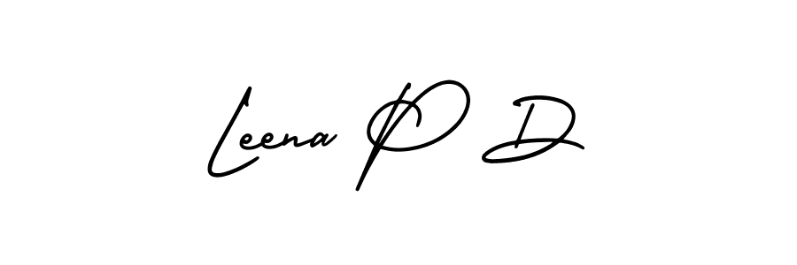 Design your own signature with our free online signature maker. With this signature software, you can create a handwritten (AmerikaSignatureDemo-Regular) signature for name Leena P D. Leena P D signature style 3 images and pictures png