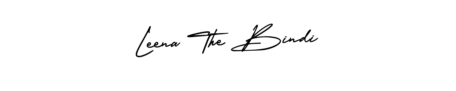 You should practise on your own different ways (AmerikaSignatureDemo-Regular) to write your name (Leena The Bindi) in signature. don't let someone else do it for you. Leena The Bindi signature style 3 images and pictures png