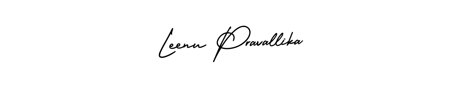 How to Draw Leenu Pravallika signature style? AmerikaSignatureDemo-Regular is a latest design signature styles for name Leenu Pravallika. Leenu Pravallika signature style 3 images and pictures png