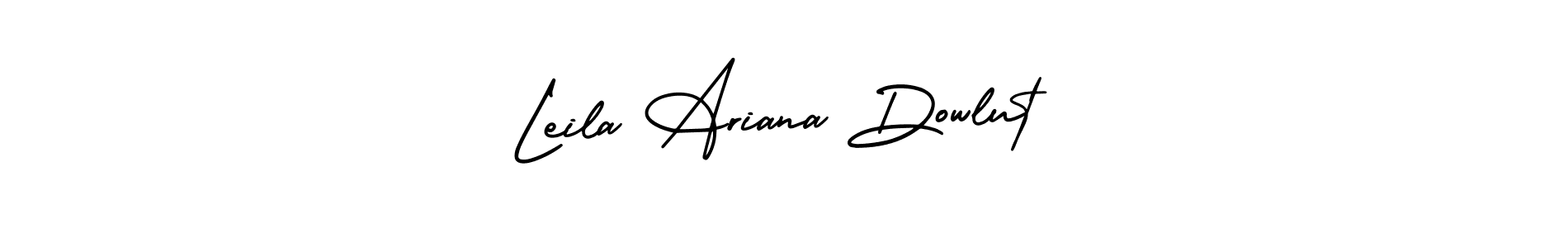 Check out images of Autograph of Leila Ariana Dowlut name. Actor Leila Ariana Dowlut Signature Style. AmerikaSignatureDemo-Regular is a professional sign style online. Leila Ariana Dowlut signature style 3 images and pictures png