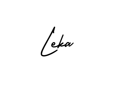 The best way (AmerikaSignatureDemo-Regular) to make a short signature is to pick only two or three words in your name. The name Leka include a total of six letters. For converting this name. Leka signature style 3 images and pictures png