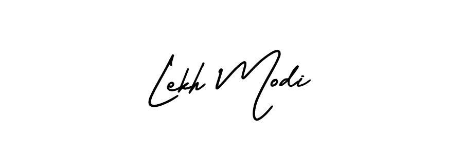 You should practise on your own different ways (AmerikaSignatureDemo-Regular) to write your name (Lekh Modi) in signature. don't let someone else do it for you. Lekh Modi signature style 3 images and pictures png