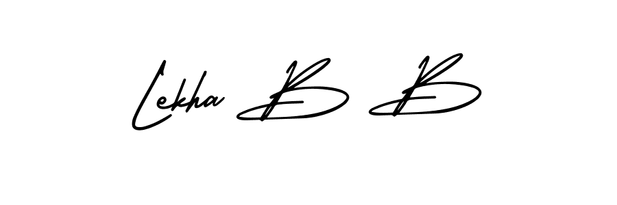 How to make Lekha B B signature? AmerikaSignatureDemo-Regular is a professional autograph style. Create handwritten signature for Lekha B B name. Lekha B B signature style 3 images and pictures png