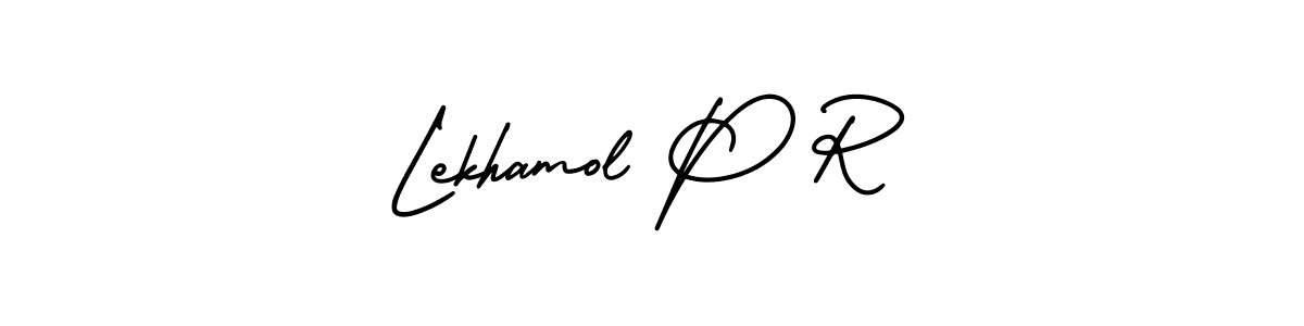 Lekhamol P R stylish signature style. Best Handwritten Sign (AmerikaSignatureDemo-Regular) for my name. Handwritten Signature Collection Ideas for my name Lekhamol P R. Lekhamol P R signature style 3 images and pictures png