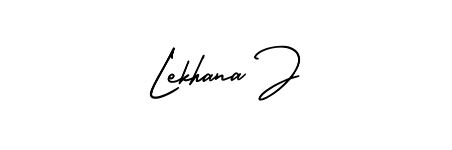 How to Draw Lekhana J signature style? AmerikaSignatureDemo-Regular is a latest design signature styles for name Lekhana J. Lekhana J signature style 3 images and pictures png