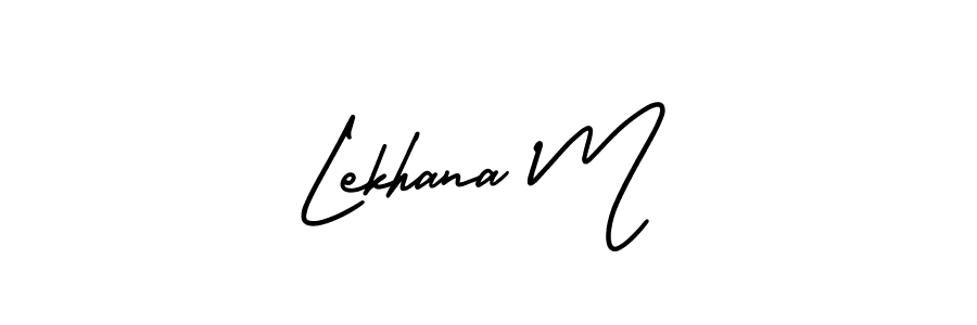 Use a signature maker to create a handwritten signature online. With this signature software, you can design (AmerikaSignatureDemo-Regular) your own signature for name Lekhana M. Lekhana M signature style 3 images and pictures png