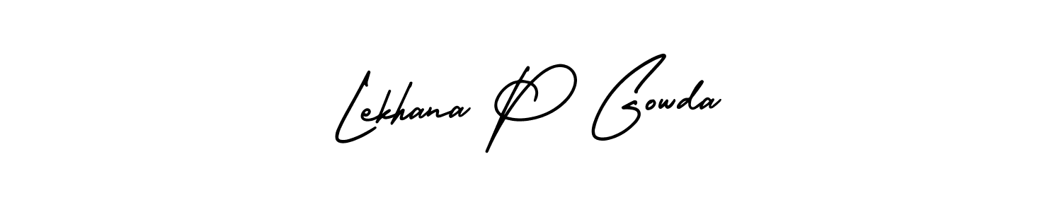 Make a beautiful signature design for name Lekhana P Gowda. With this signature (AmerikaSignatureDemo-Regular) style, you can create a handwritten signature for free. Lekhana P Gowda signature style 3 images and pictures png