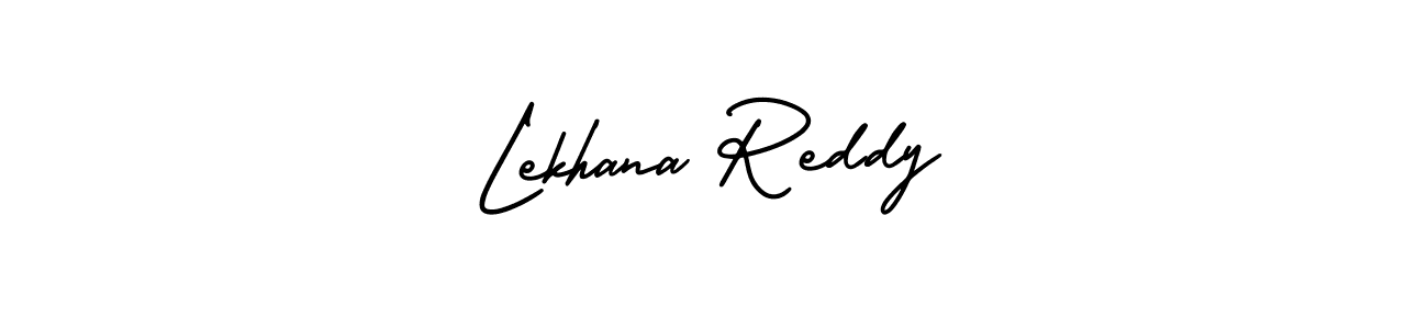 You should practise on your own different ways (AmerikaSignatureDemo-Regular) to write your name (Lekhana Reddy) in signature. don't let someone else do it for you. Lekhana Reddy signature style 3 images and pictures png