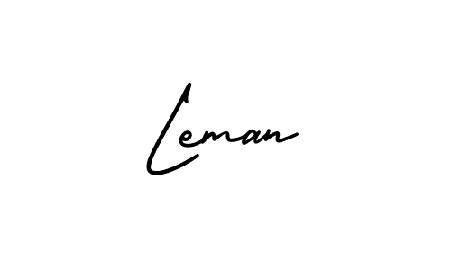 You should practise on your own different ways (AmerikaSignatureDemo-Regular) to write your name (Leman) in signature. don't let someone else do it for you. Leman signature style 3 images and pictures png