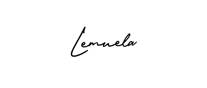 How to make Lemuela name signature. Use AmerikaSignatureDemo-Regular style for creating short signs online. This is the latest handwritten sign. Lemuela signature style 3 images and pictures png