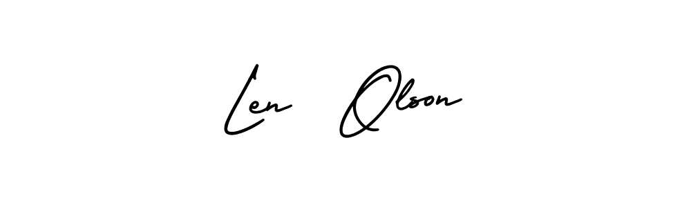 See photos of Len  Olson official signature by Spectra . Check more albums & portfolios. Read reviews & check more about AmerikaSignatureDemo-Regular font. Len  Olson signature style 3 images and pictures png