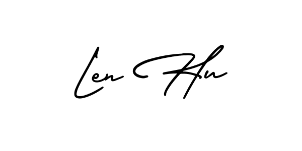 How to Draw Len Hu signature style? AmerikaSignatureDemo-Regular is a latest design signature styles for name Len Hu. Len Hu signature style 3 images and pictures png