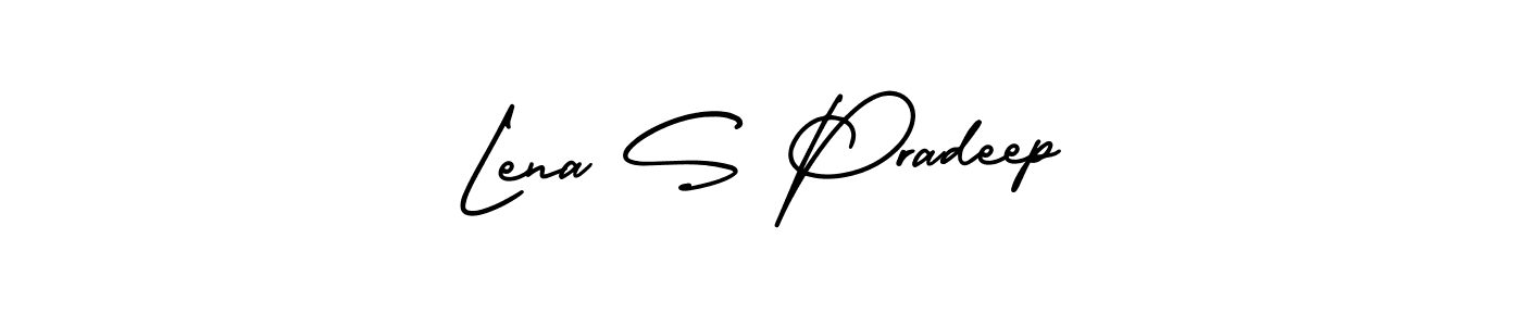 if you are searching for the best signature style for your name Lena S Pradeep. so please give up your signature search. here we have designed multiple signature styles  using AmerikaSignatureDemo-Regular. Lena S Pradeep signature style 3 images and pictures png