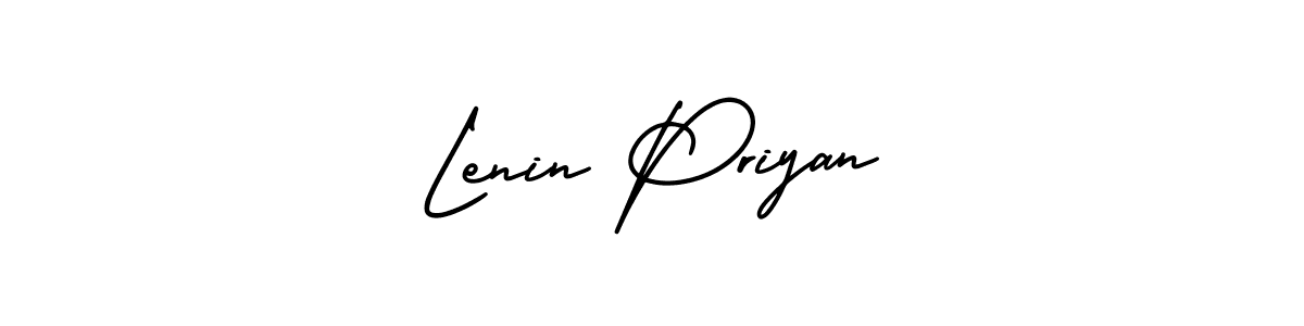 You should practise on your own different ways (AmerikaSignatureDemo-Regular) to write your name (Lenin Priyan) in signature. don't let someone else do it for you. Lenin Priyan signature style 3 images and pictures png