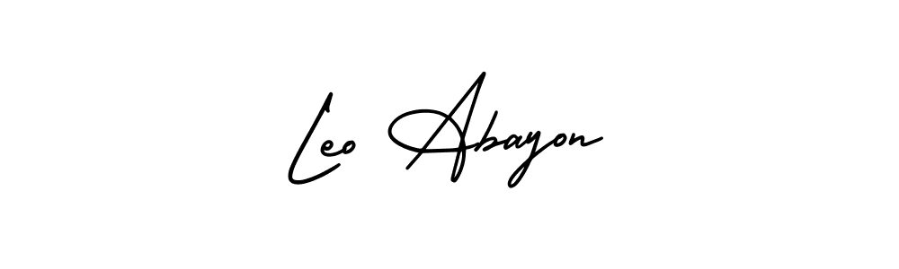 It looks lik you need a new signature style for name Leo Abayon. Design unique handwritten (AmerikaSignatureDemo-Regular) signature with our free signature maker in just a few clicks. Leo Abayon signature style 3 images and pictures png