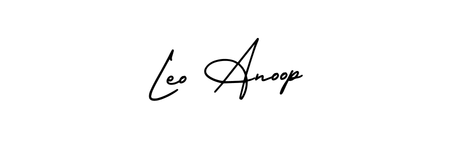 AmerikaSignatureDemo-Regular is a professional signature style that is perfect for those who want to add a touch of class to their signature. It is also a great choice for those who want to make their signature more unique. Get Leo Anoop name to fancy signature for free. Leo Anoop signature style 3 images and pictures png