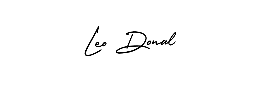 AmerikaSignatureDemo-Regular is a professional signature style that is perfect for those who want to add a touch of class to their signature. It is also a great choice for those who want to make their signature more unique. Get Leo Donal name to fancy signature for free. Leo Donal signature style 3 images and pictures png