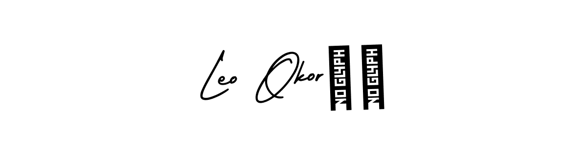 This is the best signature style for the Leo Okorîâ name. Also you like these signature font (AmerikaSignatureDemo-Regular). Mix name signature. Leo Okorîâ signature style 3 images and pictures png