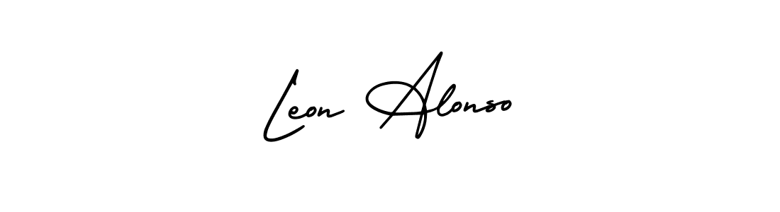 It looks lik you need a new signature style for name Leon Alonso. Design unique handwritten (AmerikaSignatureDemo-Regular) signature with our free signature maker in just a few clicks. Leon Alonso signature style 3 images and pictures png