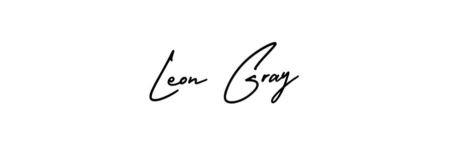 Leon Gray stylish signature style. Best Handwritten Sign (AmerikaSignatureDemo-Regular) for my name. Handwritten Signature Collection Ideas for my name Leon Gray. Leon Gray signature style 3 images and pictures png