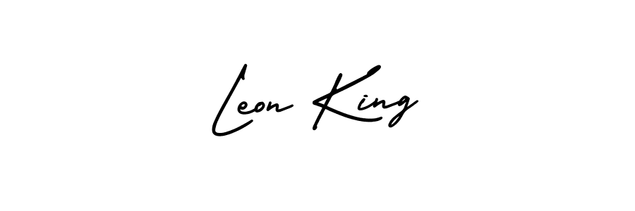 if you are searching for the best signature style for your name Leon King. so please give up your signature search. here we have designed multiple signature styles  using AmerikaSignatureDemo-Regular. Leon King signature style 3 images and pictures png