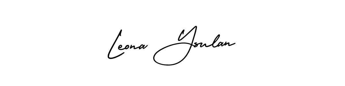 How to make Leona Ysulan name signature. Use AmerikaSignatureDemo-Regular style for creating short signs online. This is the latest handwritten sign. Leona Ysulan signature style 3 images and pictures png