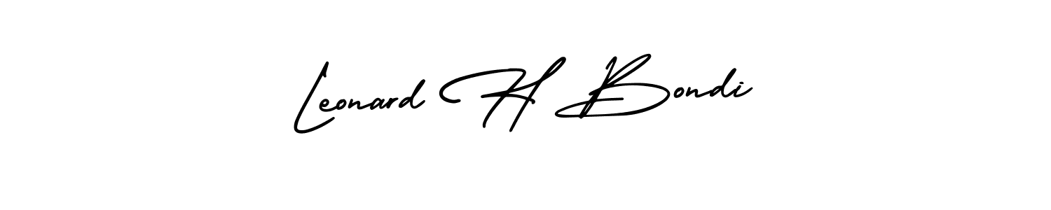 Create a beautiful signature design for name Leonard H Bondi. With this signature (AmerikaSignatureDemo-Regular) fonts, you can make a handwritten signature for free. Leonard H Bondi signature style 3 images and pictures png