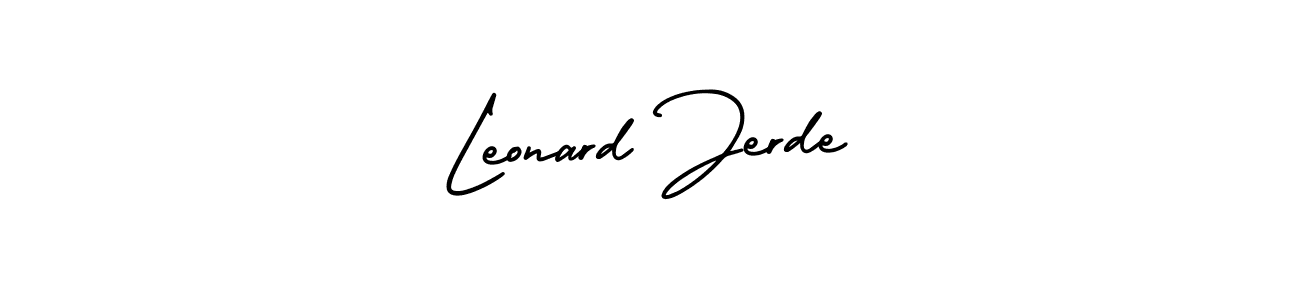 How to make Leonard Jerde signature? AmerikaSignatureDemo-Regular is a professional autograph style. Create handwritten signature for Leonard Jerde name. Leonard Jerde signature style 3 images and pictures png