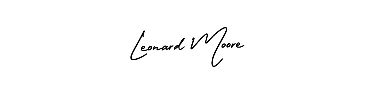 Leonard Moore stylish signature style. Best Handwritten Sign (AmerikaSignatureDemo-Regular) for my name. Handwritten Signature Collection Ideas for my name Leonard Moore. Leonard Moore signature style 3 images and pictures png