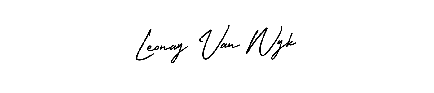 AmerikaSignatureDemo-Regular is a professional signature style that is perfect for those who want to add a touch of class to their signature. It is also a great choice for those who want to make their signature more unique. Get Leonay Van Wyk name to fancy signature for free. Leonay Van Wyk signature style 3 images and pictures png