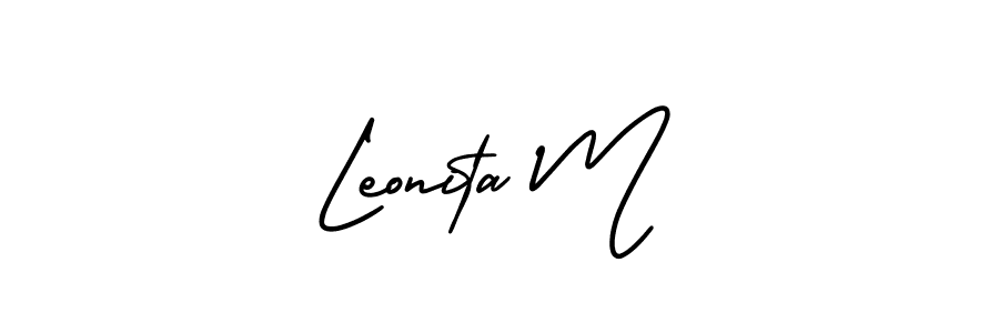 How to make Leonita M signature? AmerikaSignatureDemo-Regular is a professional autograph style. Create handwritten signature for Leonita M name. Leonita M signature style 3 images and pictures png