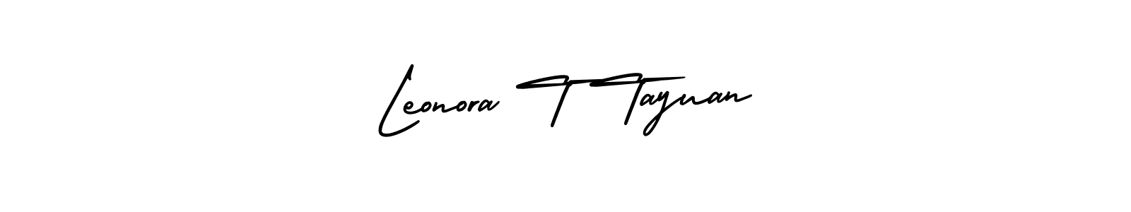Create a beautiful signature design for name Leonora T Tayuan. With this signature (AmerikaSignatureDemo-Regular) fonts, you can make a handwritten signature for free. Leonora T Tayuan signature style 3 images and pictures png
