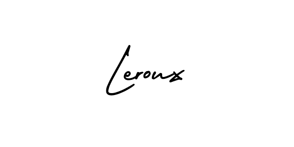 Use a signature maker to create a handwritten signature online. With this signature software, you can design (AmerikaSignatureDemo-Regular) your own signature for name Leroux. Leroux signature style 3 images and pictures png