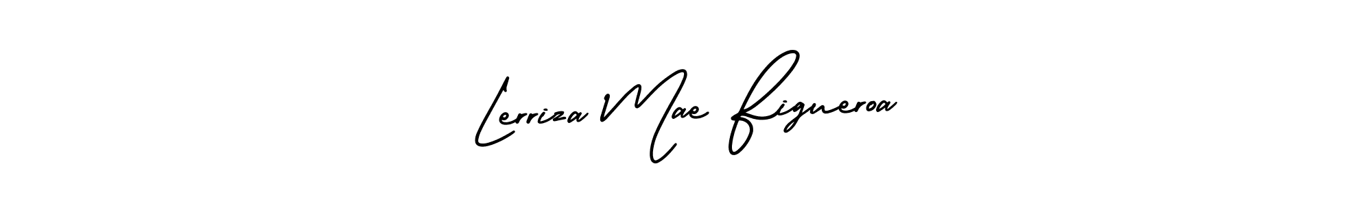 You should practise on your own different ways (AmerikaSignatureDemo-Regular) to write your name (Lerriza Mae Figueroa) in signature. don't let someone else do it for you. Lerriza Mae Figueroa signature style 3 images and pictures png
