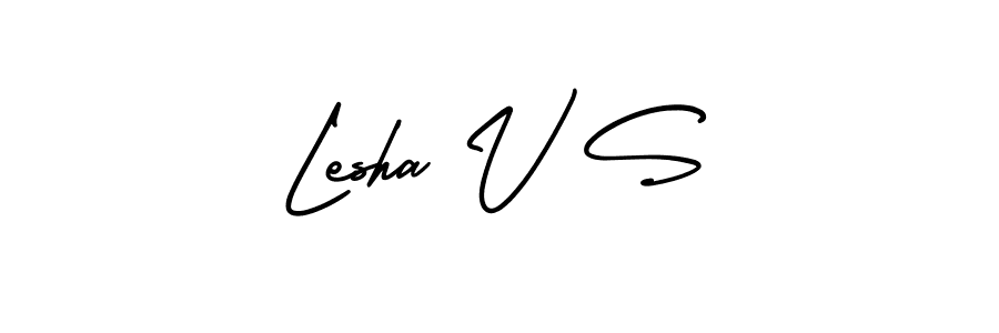 AmerikaSignatureDemo-Regular is a professional signature style that is perfect for those who want to add a touch of class to their signature. It is also a great choice for those who want to make their signature more unique. Get Lesha V S name to fancy signature for free. Lesha V S signature style 3 images and pictures png