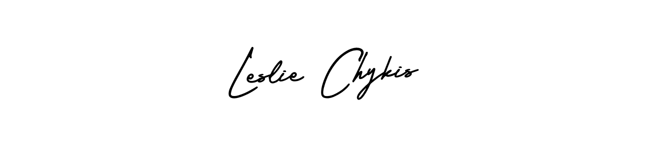 How to make Leslie Chykis name signature. Use AmerikaSignatureDemo-Regular style for creating short signs online. This is the latest handwritten sign. Leslie Chykis signature style 3 images and pictures png
