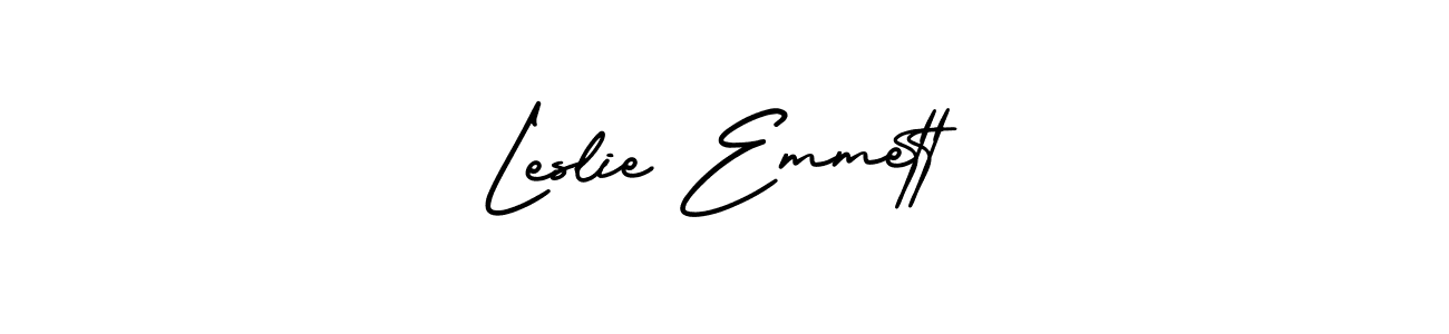 Make a beautiful signature design for name Leslie Emmett. With this signature (AmerikaSignatureDemo-Regular) style, you can create a handwritten signature for free. Leslie Emmett signature style 3 images and pictures png