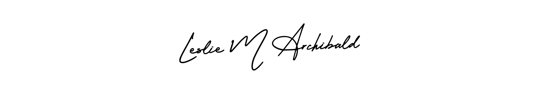 Leslie M Archibald stylish signature style. Best Handwritten Sign (AmerikaSignatureDemo-Regular) for my name. Handwritten Signature Collection Ideas for my name Leslie M Archibald. Leslie M Archibald signature style 3 images and pictures png