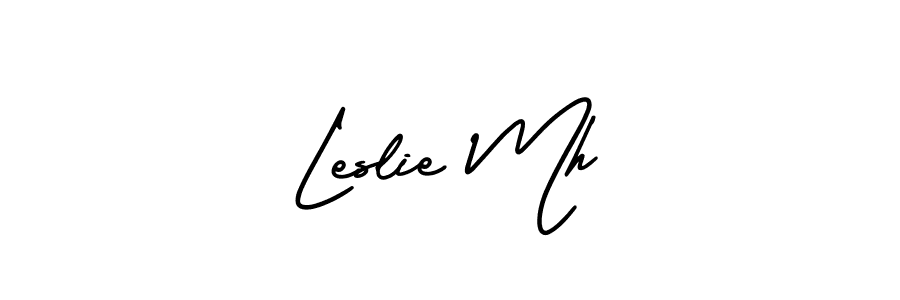 It looks lik you need a new signature style for name Leslie Mh. Design unique handwritten (AmerikaSignatureDemo-Regular) signature with our free signature maker in just a few clicks. Leslie Mh signature style 3 images and pictures png