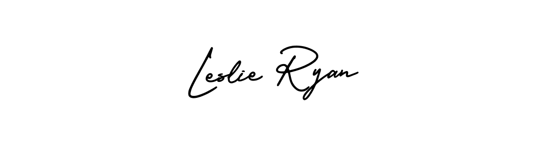 The best way (AmerikaSignatureDemo-Regular) to make a short signature is to pick only two or three words in your name. The name Leslie Ryan include a total of six letters. For converting this name. Leslie Ryan signature style 3 images and pictures png