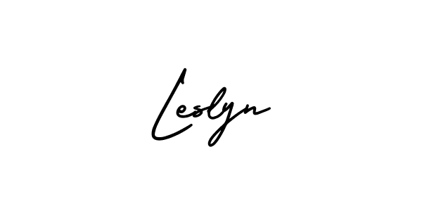 Make a beautiful signature design for name Leslyn. With this signature (AmerikaSignatureDemo-Regular) style, you can create a handwritten signature for free. Leslyn signature style 3 images and pictures png