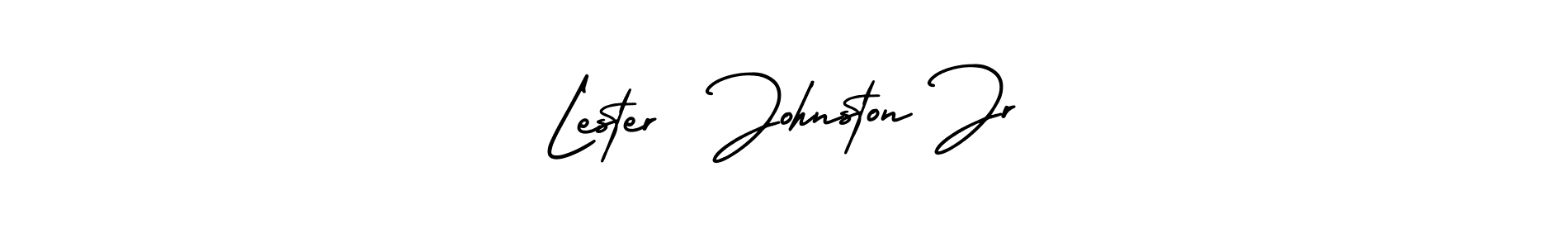 The best way (AmerikaSignatureDemo-Regular) to make a short signature is to pick only two or three words in your name. The name Lester  Johnston Jr include a total of six letters. For converting this name. Lester  Johnston Jr signature style 3 images and pictures png